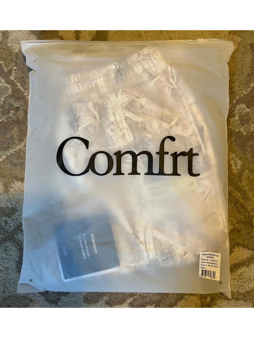 NWT Comfrt Brand Camo Sweatpants Silver Birch Size Large Unisex Joggers